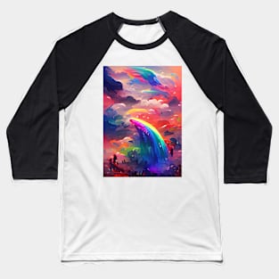 ABSTRACT RAINBOW POURING OUT OF THE CLOUDS Baseball T-Shirt